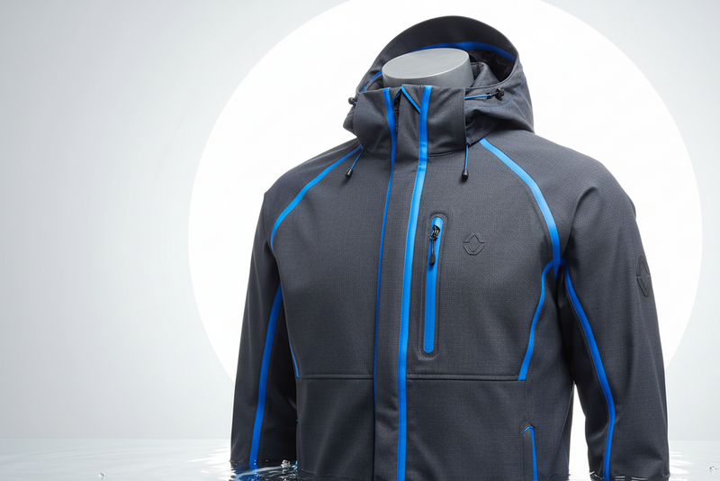 Waterproof tech jacket studio shot